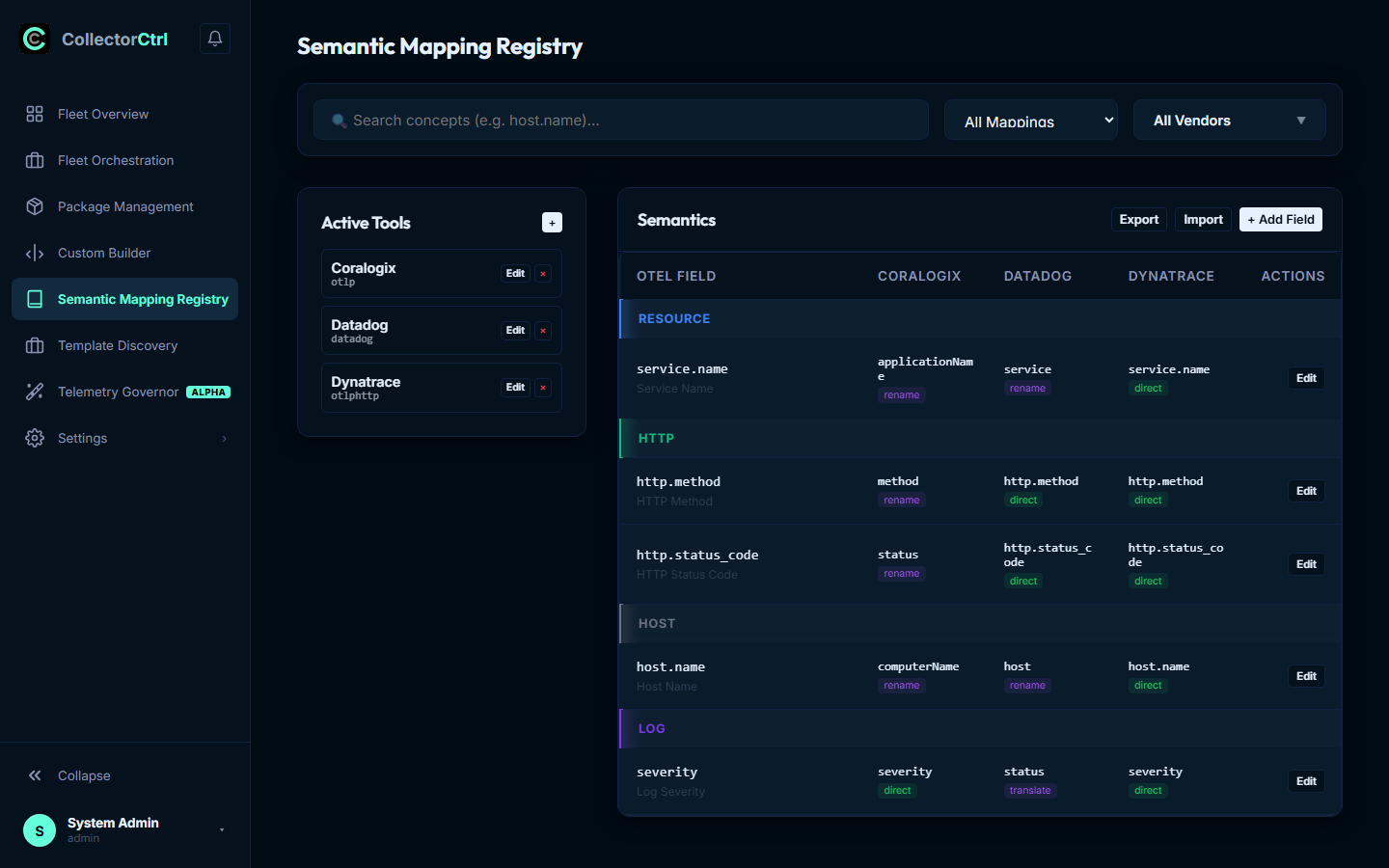 Semantic Registry Editor